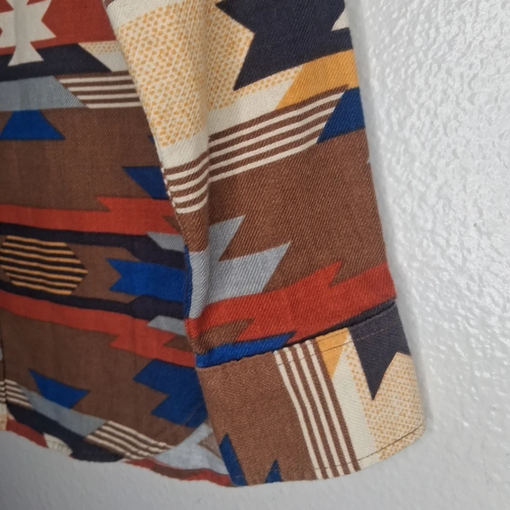 GAP Boys Kids Southwest Carpenter Button Down Shirt Rich Ginger Rodeo Size L (10